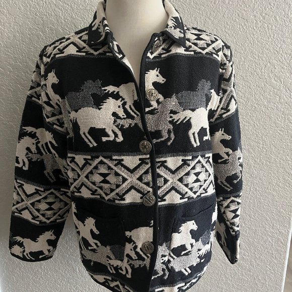 Jane Ashley Women Horse Tapestry Jacket - Picture 1 of 4